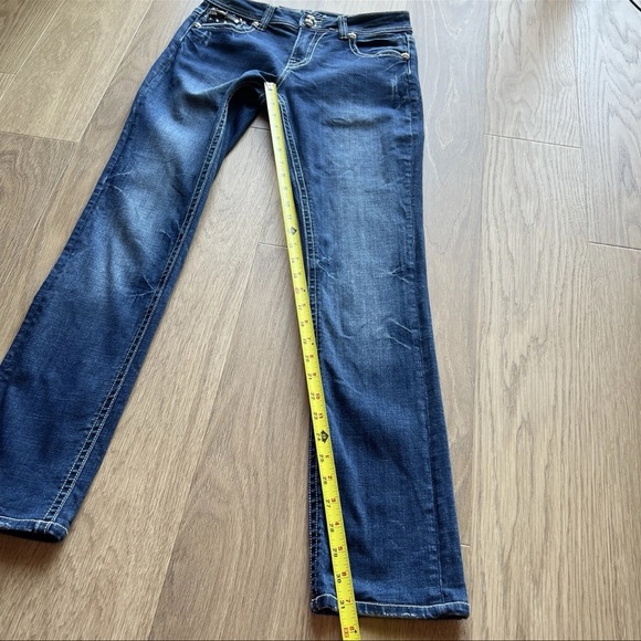 Cartise Embellished Low Rise Jeans Blue Zipp Pockets Women's Size 4 - Picture 14 of 16